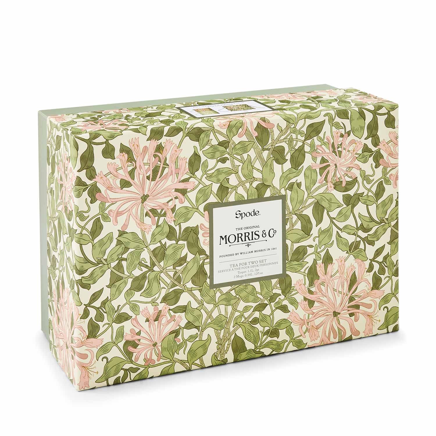 Morris & Co 32oz Teapot and 10oz Mug Set (Set of 2) - Honeysuckle | Porcelain - Dishwasher & Microwave Safe | Novelty Tea Set for Elegant Brunch, Parties, Breakfast - Boxed Gift Set - Image 3