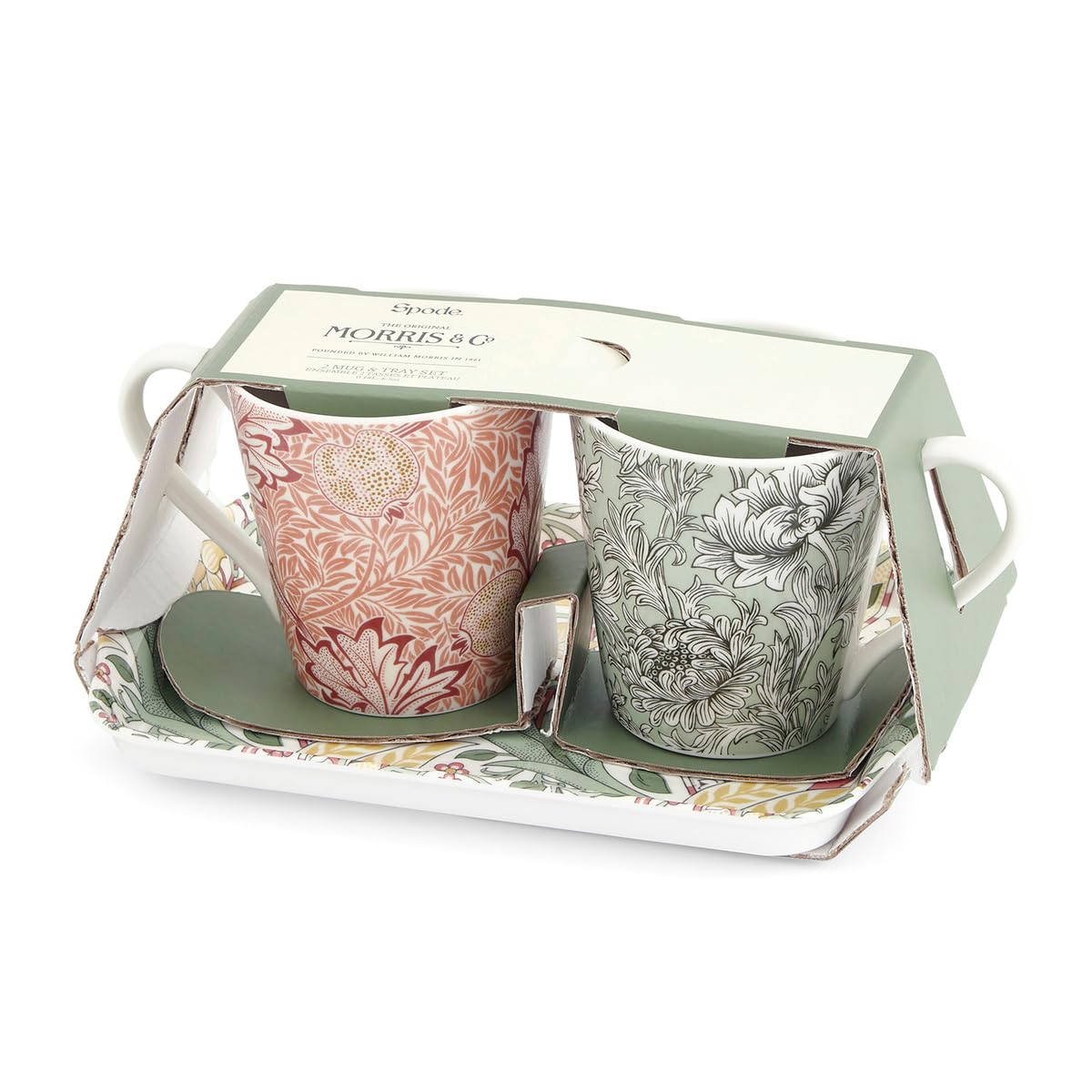 Portmeirion Pimpernel Floral Porcelain Mug & Tray Set - Porcelain & Melamine, Decorative Drinkware for Entertaining or Serving Hot Beverages - Elegant Gift for New Couples & Housewarming - Image 4