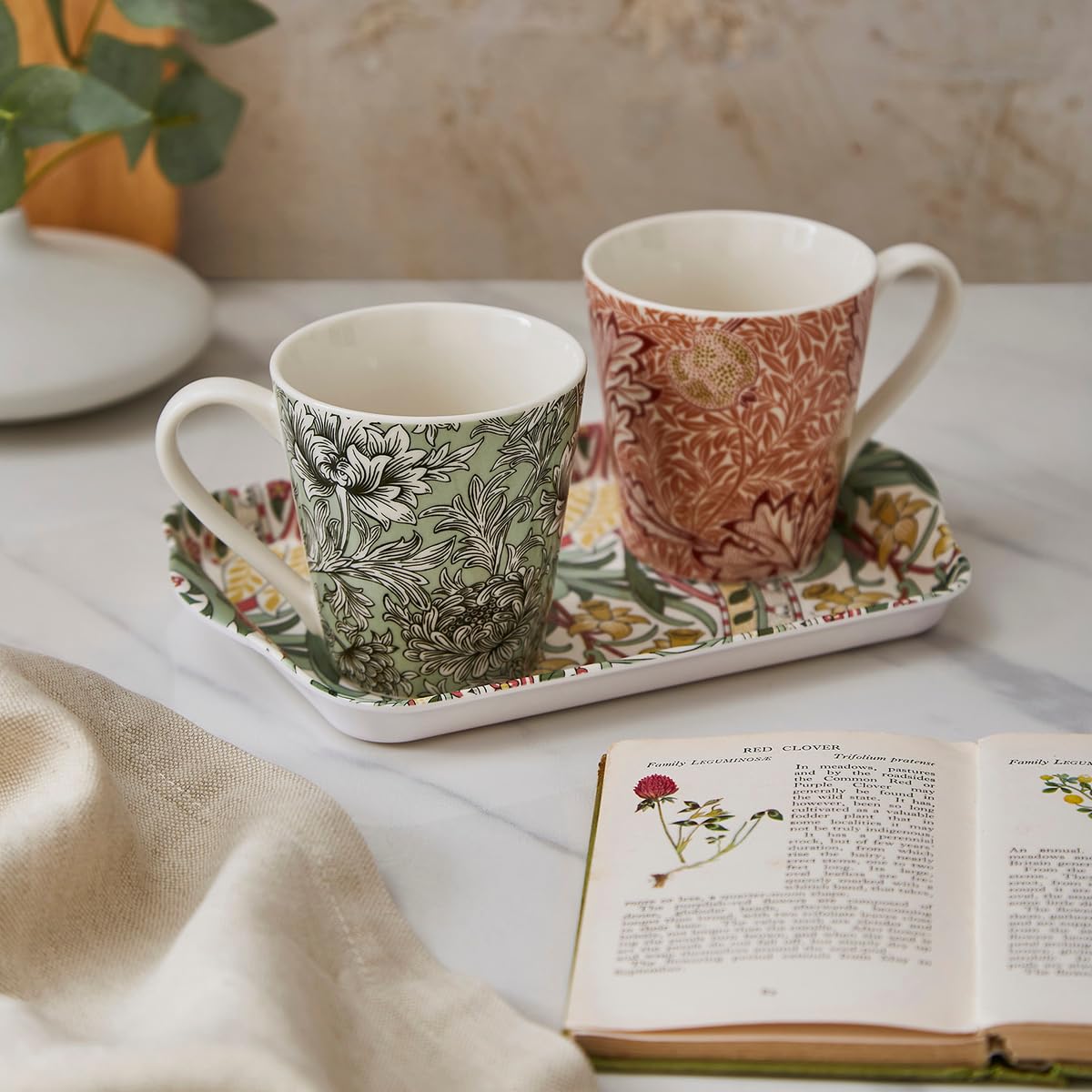 Portmeirion Pimpernel Floral Porcelain Mug & Tray Set - Porcelain & Melamine, Decorative Drinkware for Entertaining or Serving Hot Beverages - Elegant Gift for New Couples & Housewarming - Image 6