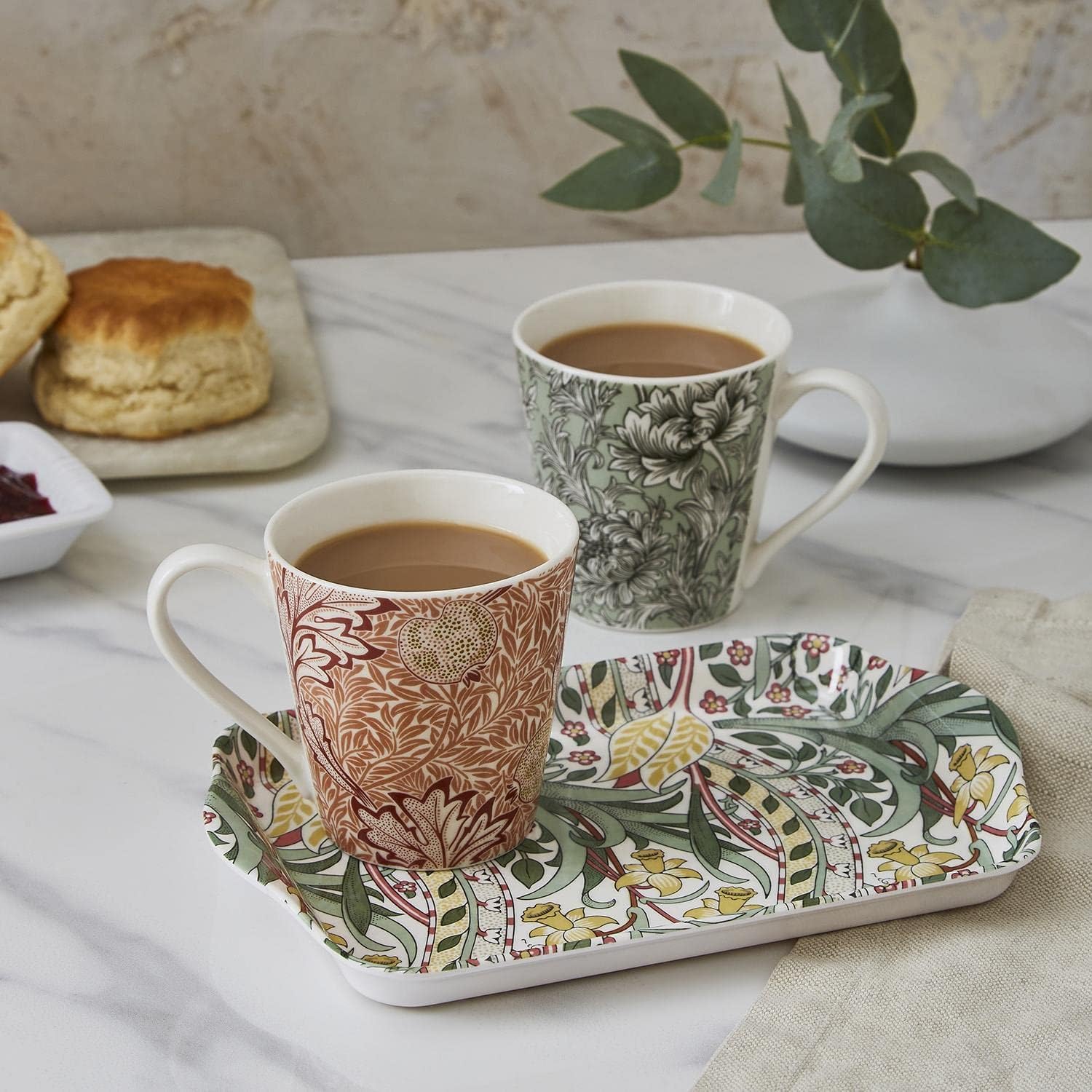 Portmeirion Pimpernel Floral Porcelain Mug & Tray Set - Porcelain & Melamine, Decorative Drinkware for Entertaining or Serving Hot Beverages - Elegant Gift for New Couples & Housewarming - Image 7