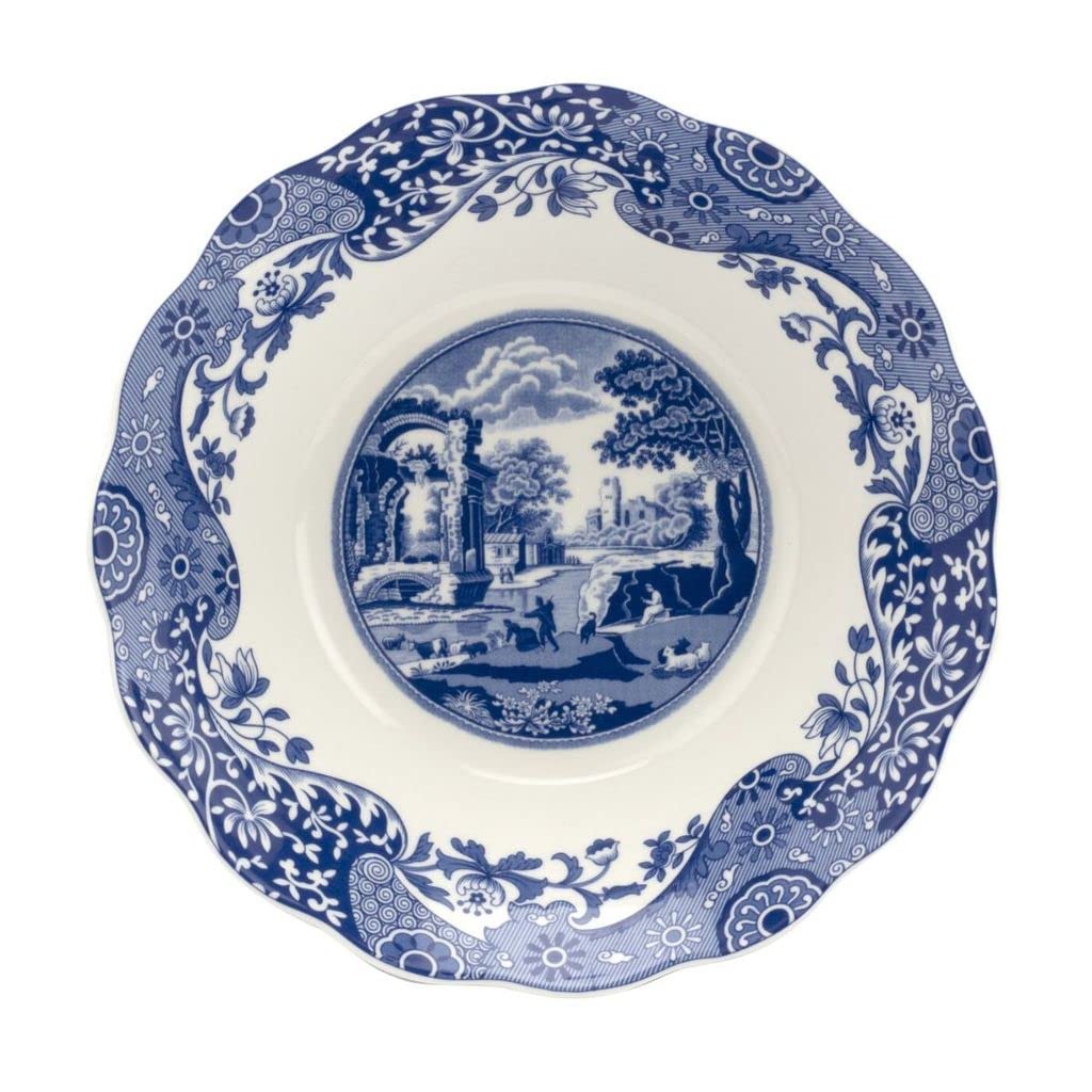 Spode Blue Italian Daisy Bowl | Serve Pasta, Salad, Or Soup | Scalloped Edge Design | Made of Porcelain | Measures 10-Inches | Dishwasher Safe (Blue/White) - Image 3