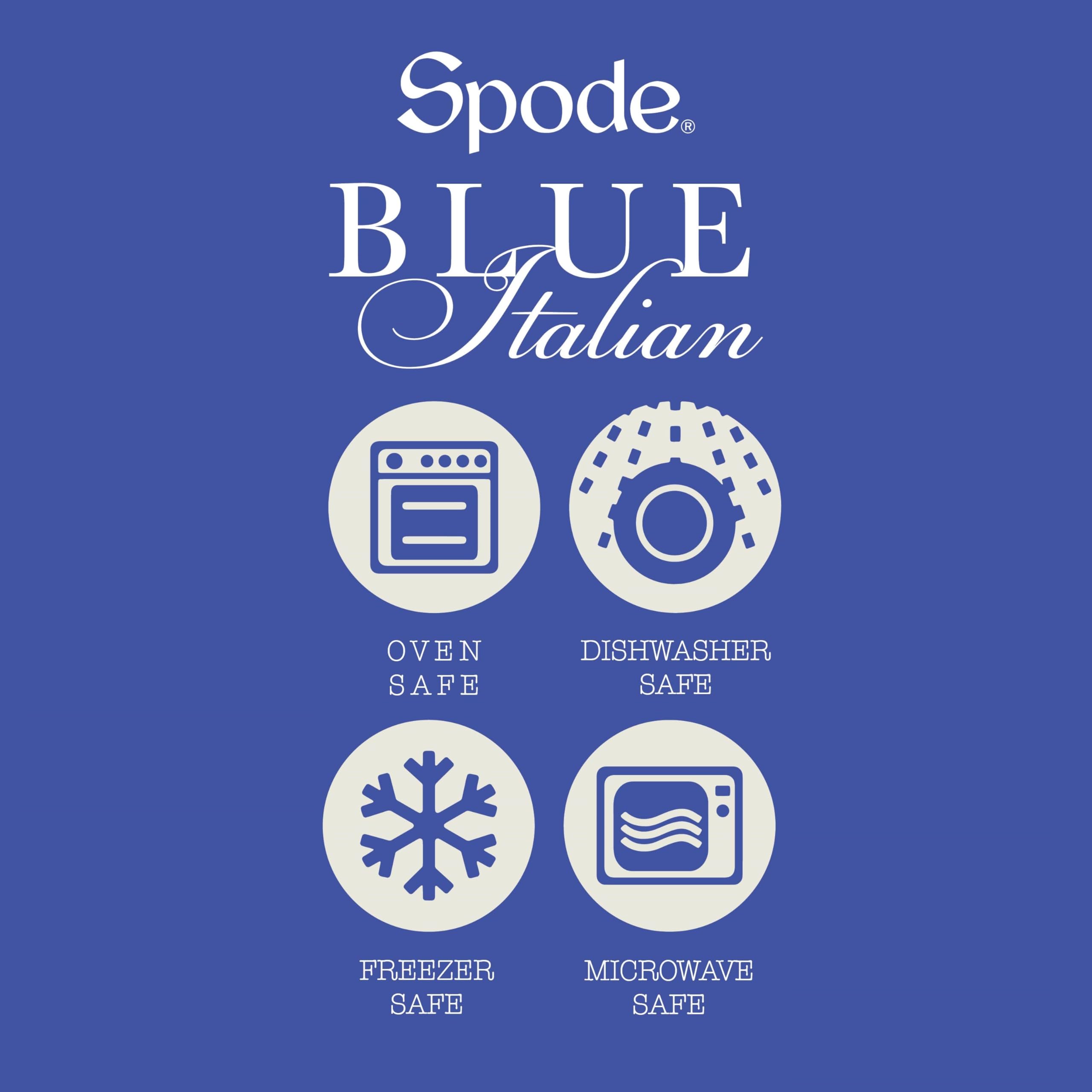 Spode Blue Italian Square Sauce Dishes - Set of 4, 3-Inch Porcelain Mini Serving Bowls with Intricate Scroll Border & Scenic Motif - Decorative Tableware for Condiments & Appetizers - Image 8