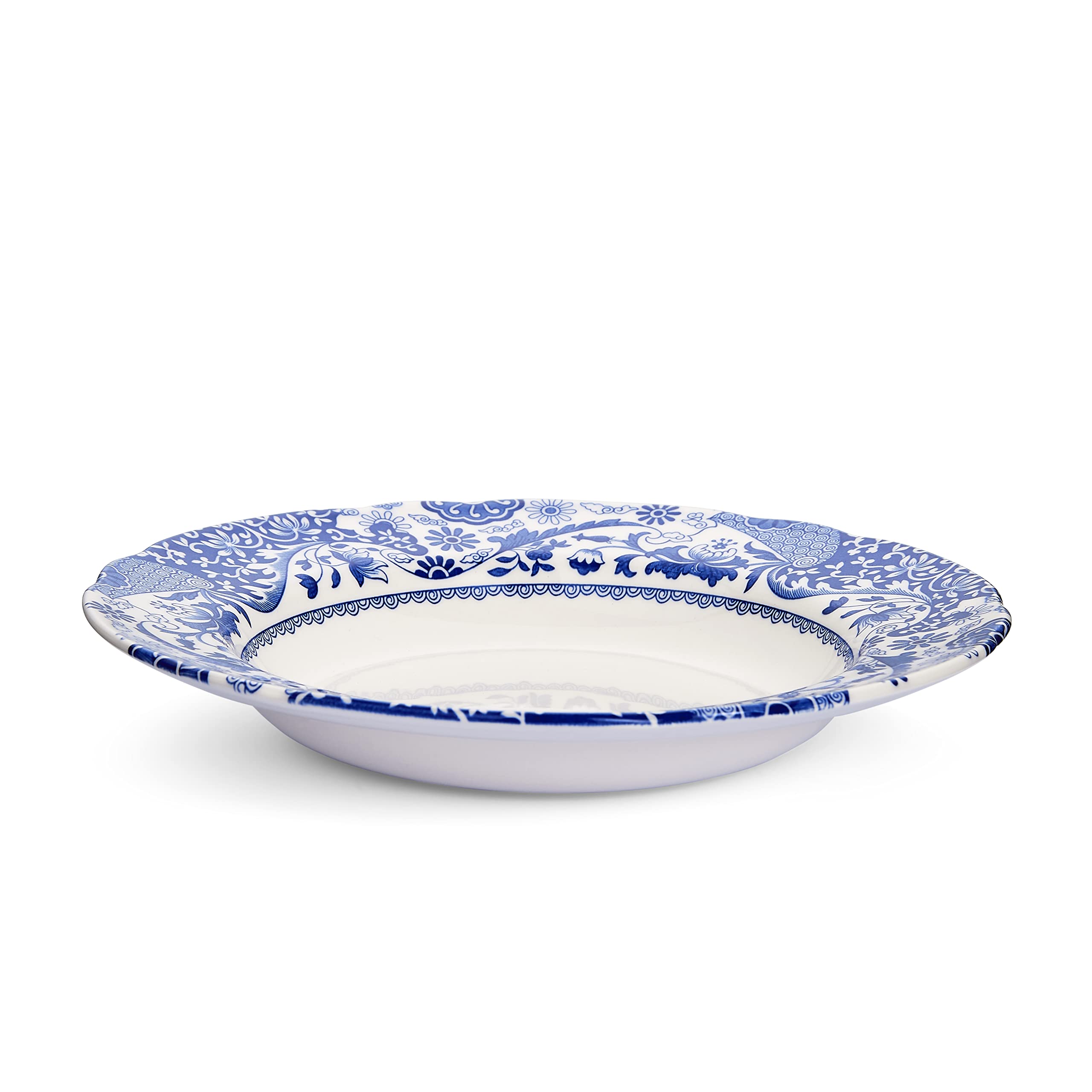 Spode BRO0210 Brocato Set of 4 23cm Rimmed Soup Plates, Blue & White - Image 8