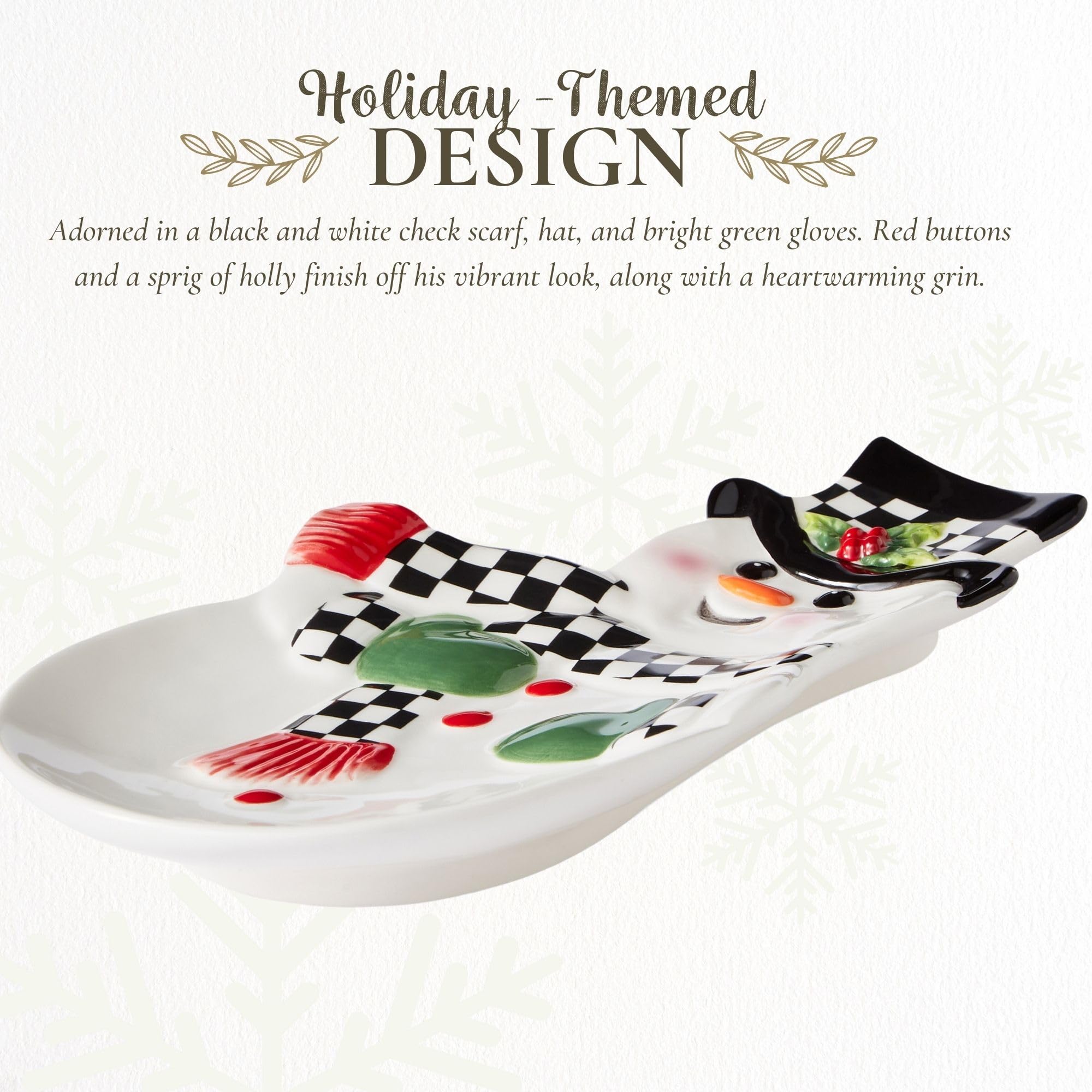 Spode Christmas Tree Snowman Dish, Dolomite Plate - Collectible Christmas Tableware, Ceramic Serveware & Party Plate for Holiday Celebrations - Dishwasher & Microwave Safe - Image 3