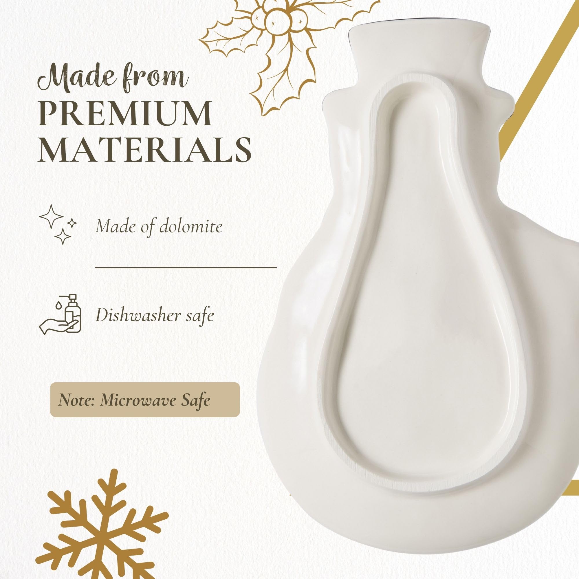 Spode Christmas Tree Snowman Dish, Dolomite Plate - Collectible Christmas Tableware, Ceramic Serveware & Party Plate for Holiday Celebrations - Dishwasher & Microwave Safe - Image 4