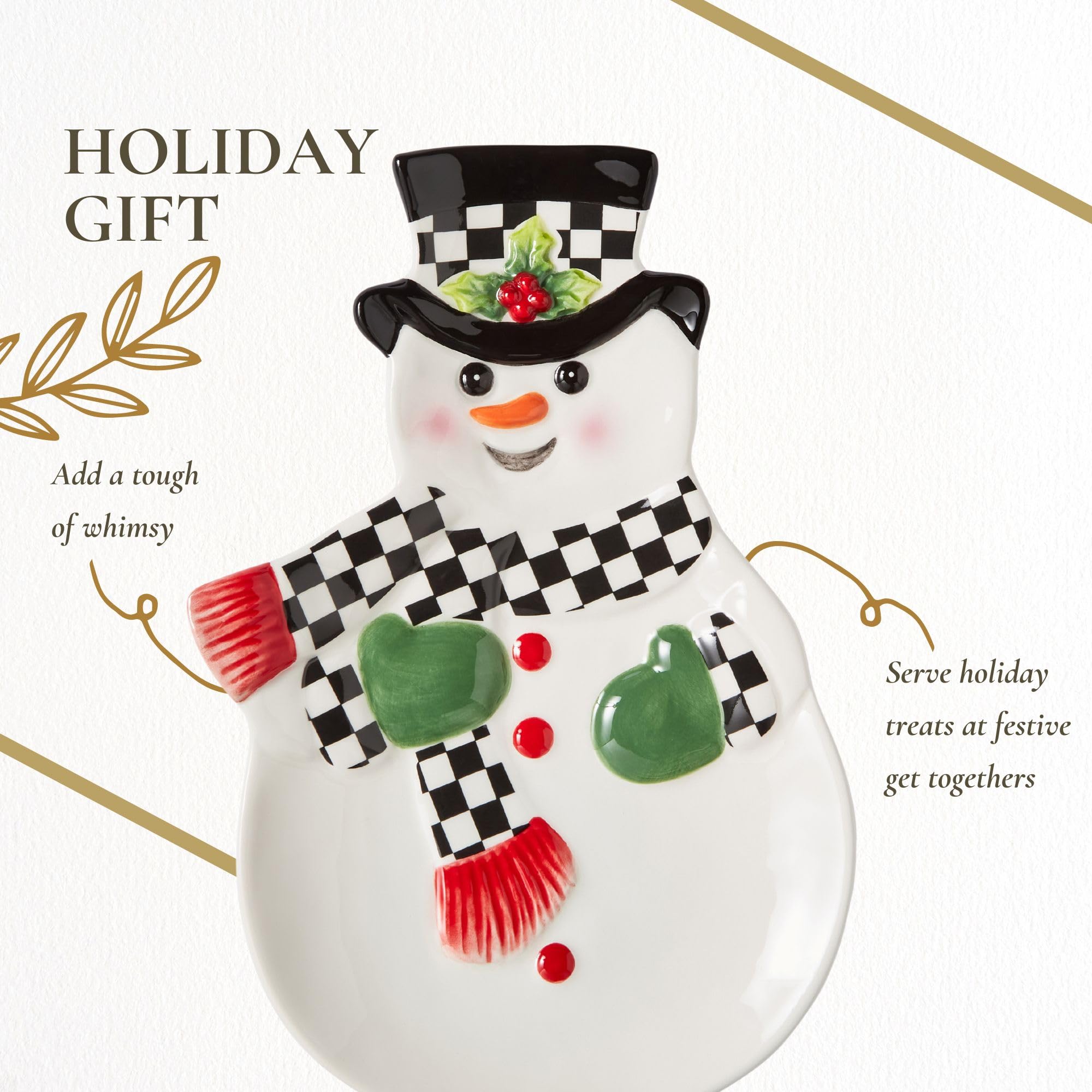 Spode Christmas Tree Snowman Dish, Dolomite Plate - Collectible Christmas Tableware, Ceramic Serveware & Party Plate for Holiday Celebrations - Dishwasher & Microwave Safe - Image 6