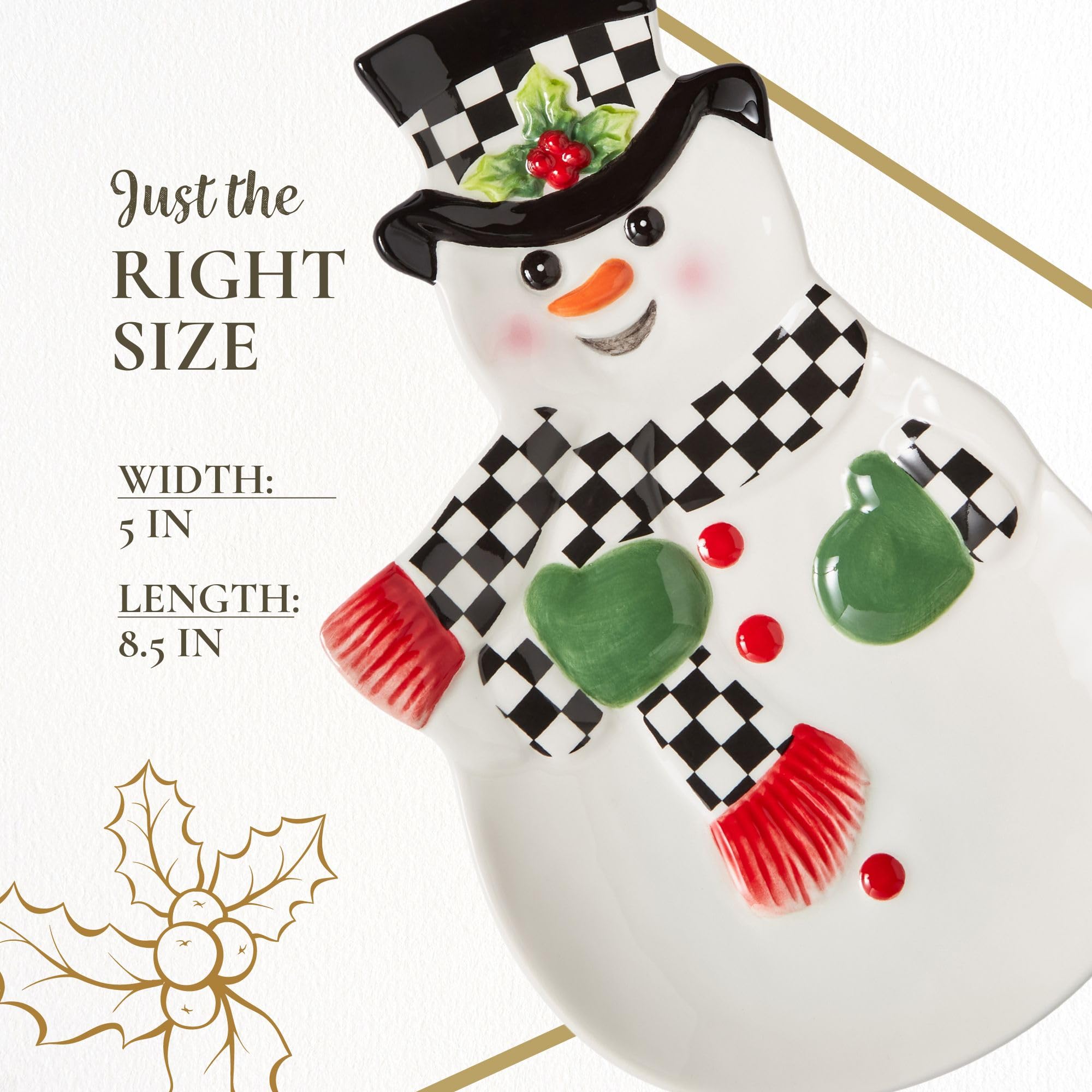 Spode Christmas Tree Snowman Dish, Dolomite Plate - Collectible Christmas Tableware, Ceramic Serveware & Party Plate for Holiday Celebrations - Dishwasher & Microwave Safe - Image 7