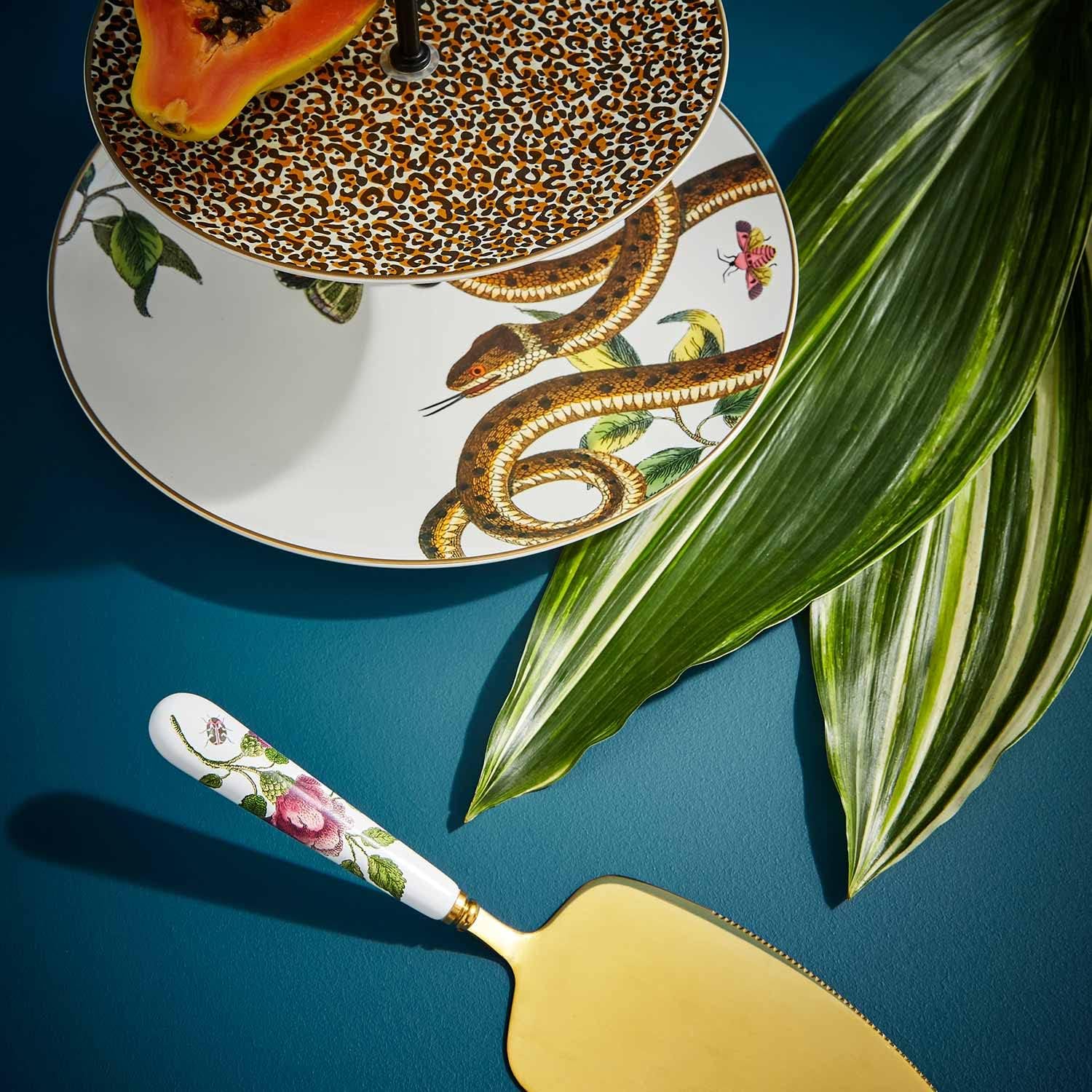 Spode Creatures of Curiosity Cake Knife, Floral Porcelain Handle - 10" Stainless Steel Cake Server Featuring Victorian Style Details for Elegant Dessert Presentations - Great for Weddings & Birthdays - Image 5