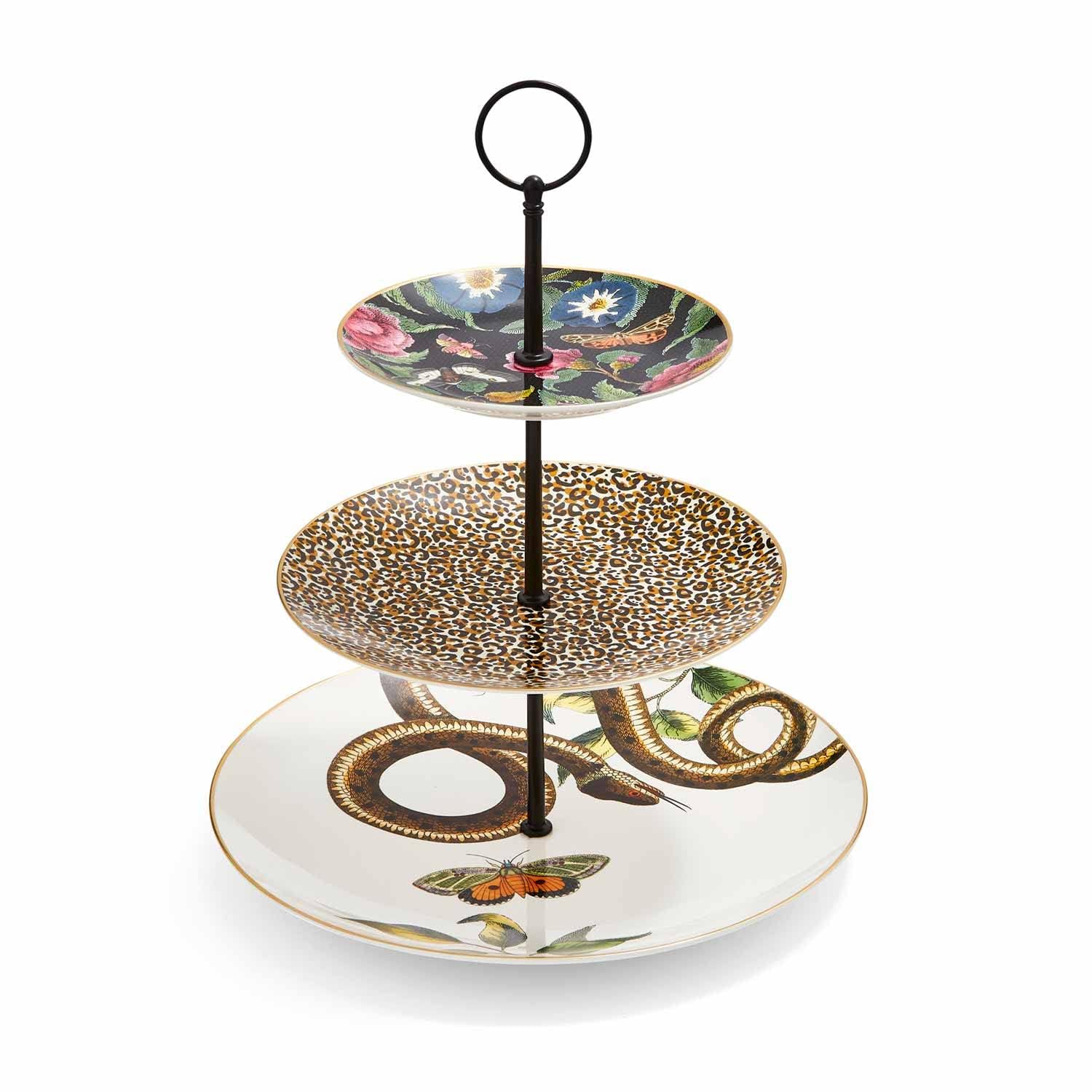 Spode Creatures of Curiosity Collection 3-Tier Cake Stand, Made of Fine China, Dessert Stand, Tiered Serving Trays with 3 Motifs, Party Serving Trays for Fruit & Pastry - Image 6