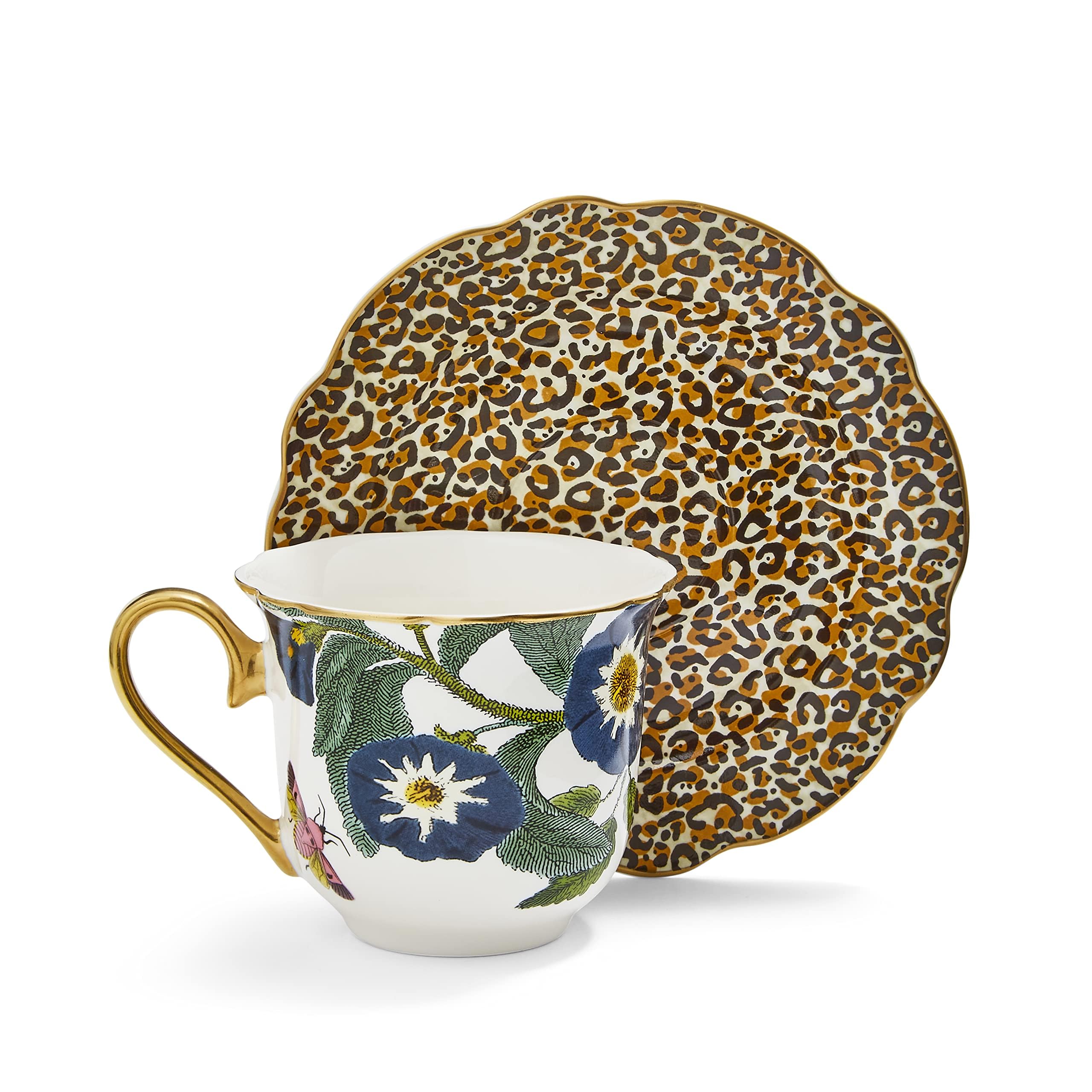 Spode Creatures of Curiosity Fine China Teacup & Saucer Set with Leopard Print - 8.5oz Decorative Porcelain Tableware with 22ct Gold Trim for Afternoon Tea or Vintage Display - Image 6
