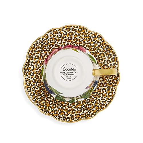 Spode Creatures of Curiosity Fine China Teacup & Saucer Set with Leopard Print - 8.5oz Decorative Porcelain Tableware with 22ct Gold Trim for Afternoon Tea or Vintage Display - Image 7