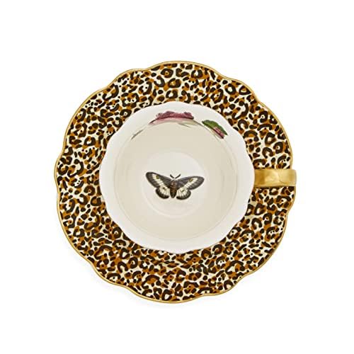 Spode Creatures of Curiosity Fine China Teacup & Saucer Set with Leopard Print - 8.5oz Decorative Porcelain Tableware with 22ct Gold Trim for Afternoon Tea or Vintage Display - Image 8