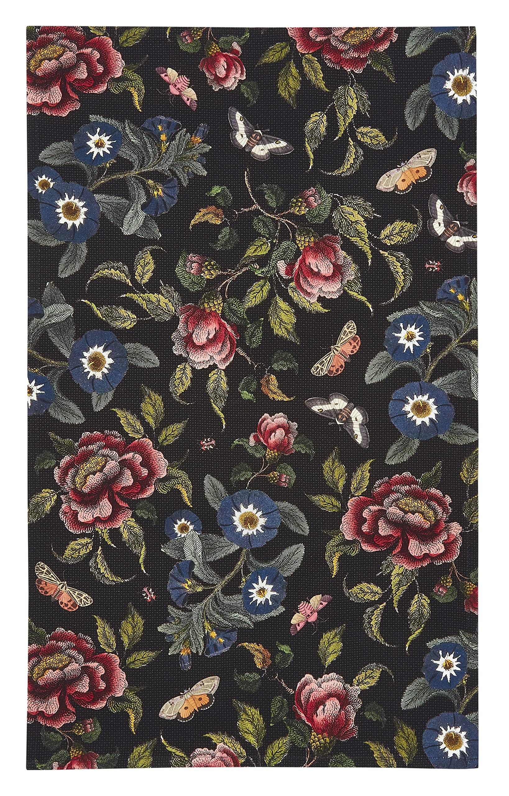 Spode Creatures of Curiosity Floral Tea Towel | Cotton Dish Towel | Highly Absorbent | Quick Drying | Multi-Purpose Absorbent Kitchen Towel | Dark and Edgy Floral Motif (1 Pack) - Image 6