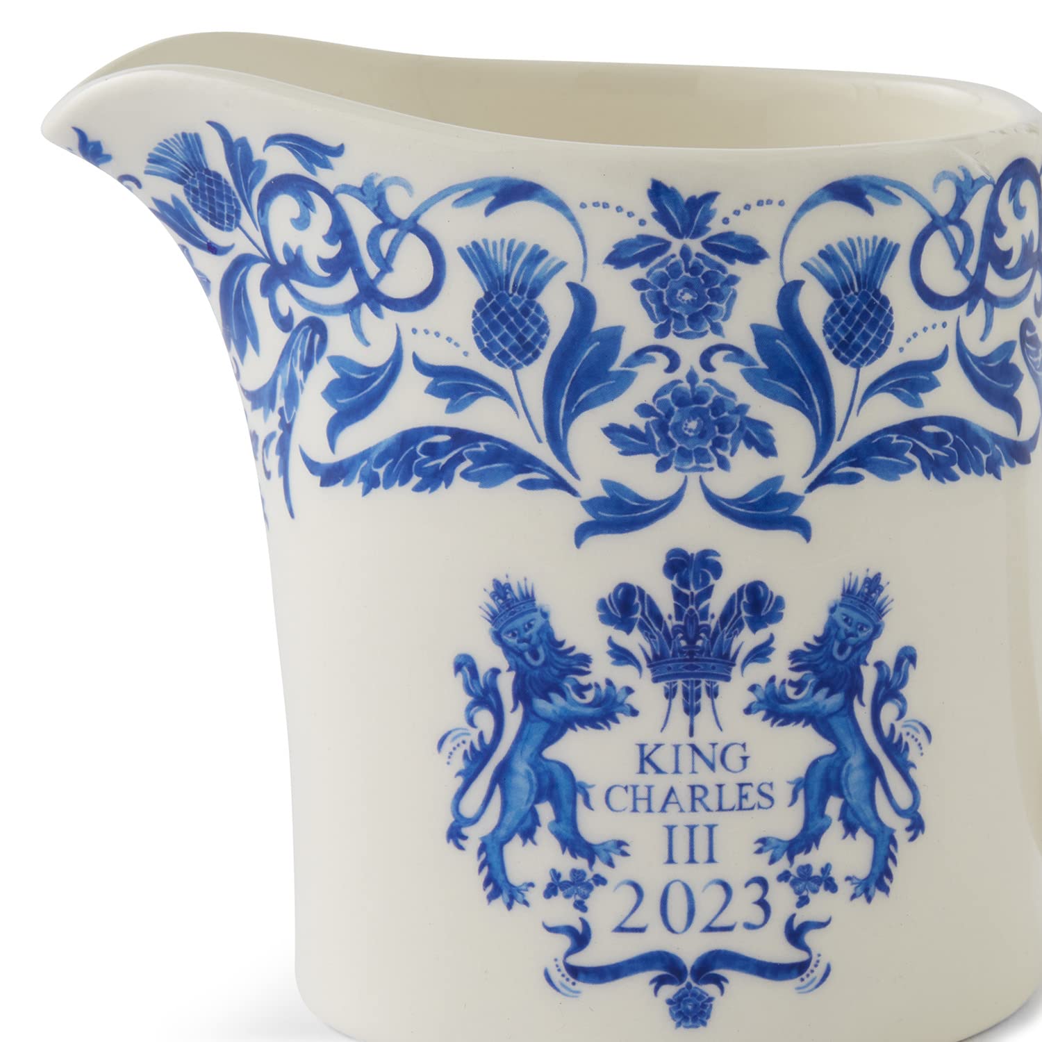 Spode King Charles III Coronation Commemorative Creamer Pitcher by Spode, Porcelain Milk Cup for Serving Sauces, Salad Dressing, and Coffee Cream, Dishwasher and Microwave Safe| Made in England (10oz) - Image 3
