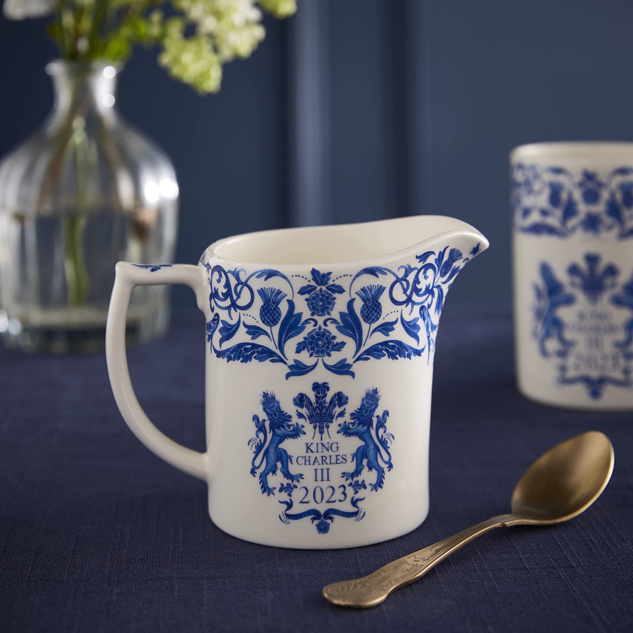 Spode King Charles III Coronation Commemorative Creamer Pitcher by Spode, Porcelain Milk Cup for Serving Sauces, Salad Dressing, and Coffee Cream, Dishwasher and Microwave Safe| Made in England (10oz) - Image 6