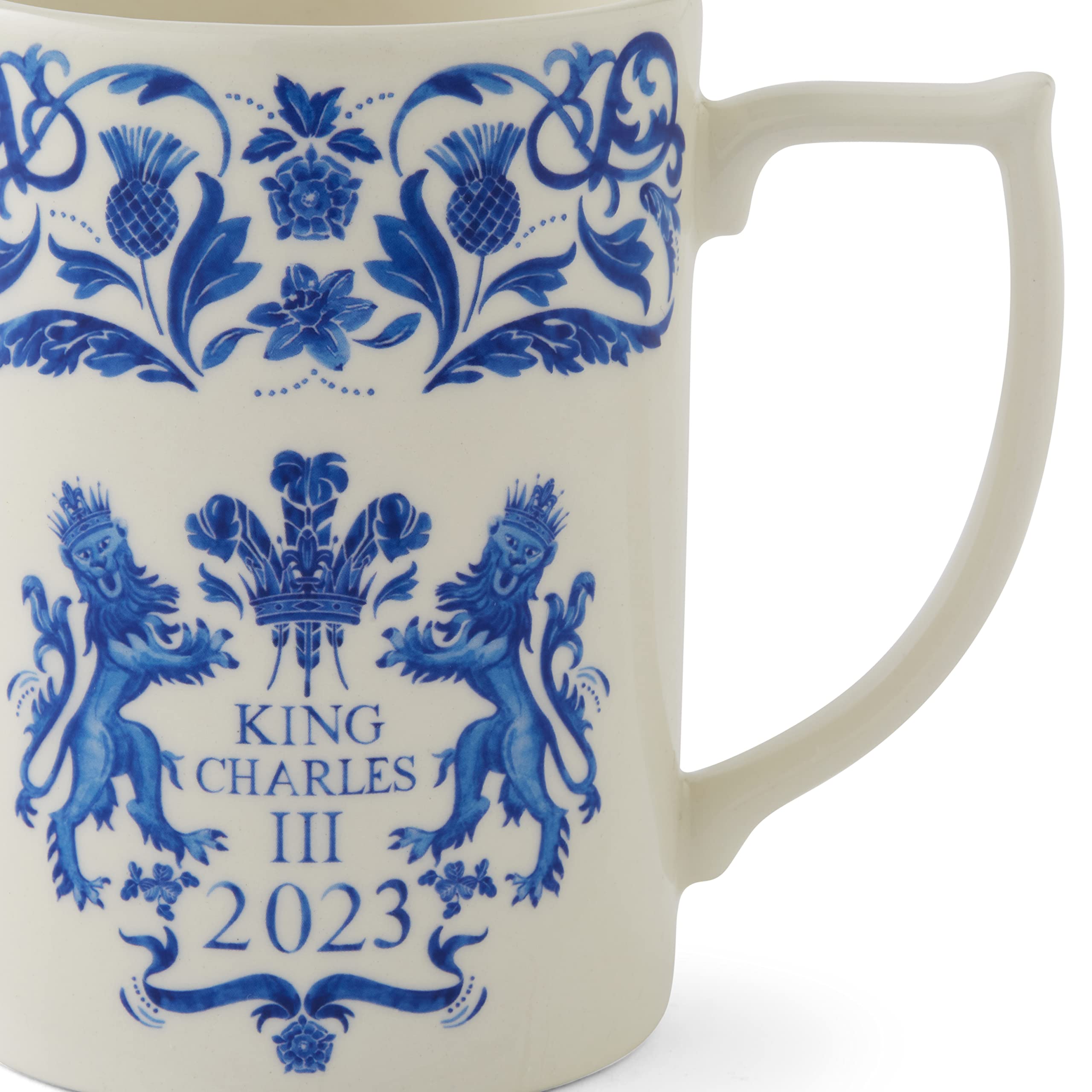 Spode King Charles III Coronation Commemorative Mug 12-Ounce Coffee Cup | Mug for Lattes, Tea, and Other Hot Beverages | Made in England | Dishwasher and Microwave Safe (Blue/White) - Image 3