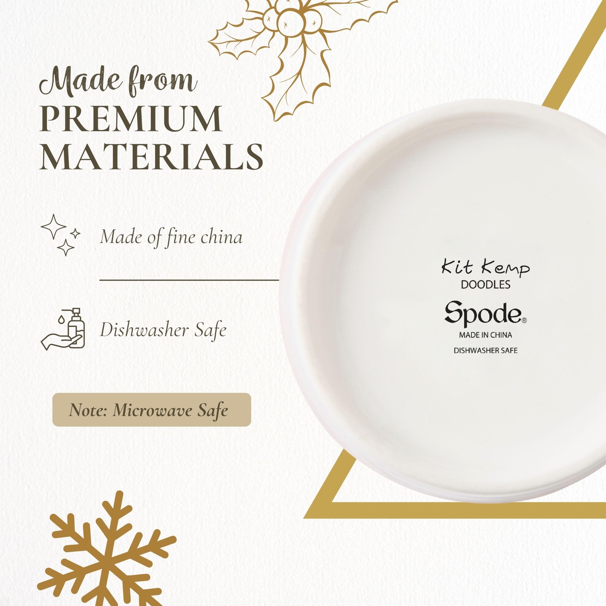 Spode Kit Kemp 12oz Festive Christmas Mug - Special Delivery Doodle Mug, Fine China Dishwasher Safe Holiday Coffee Mug with Handle for Cocoa, Tea, Gifts - A Cheerful Christmas Essential - Image 4