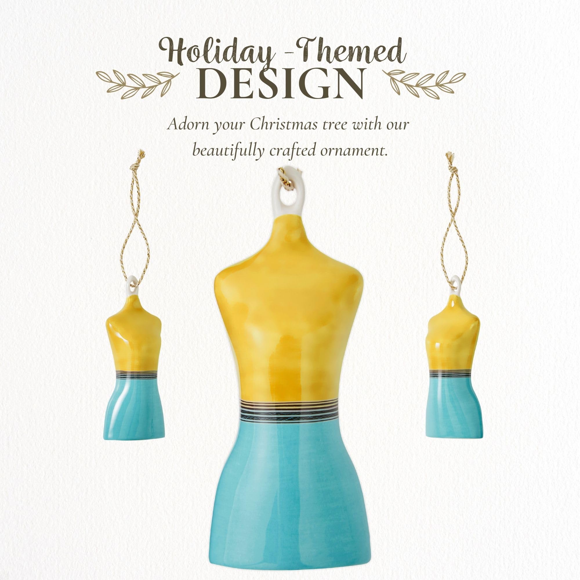 Spode Kit Kemp Christmas Ornament - Calypso Mannequin Porcelain Handcrafted Festive Charm, Unique Holiday Ornaments with Whimsical Design, Keepsake Holiday Decoration for Gifting - Image 3