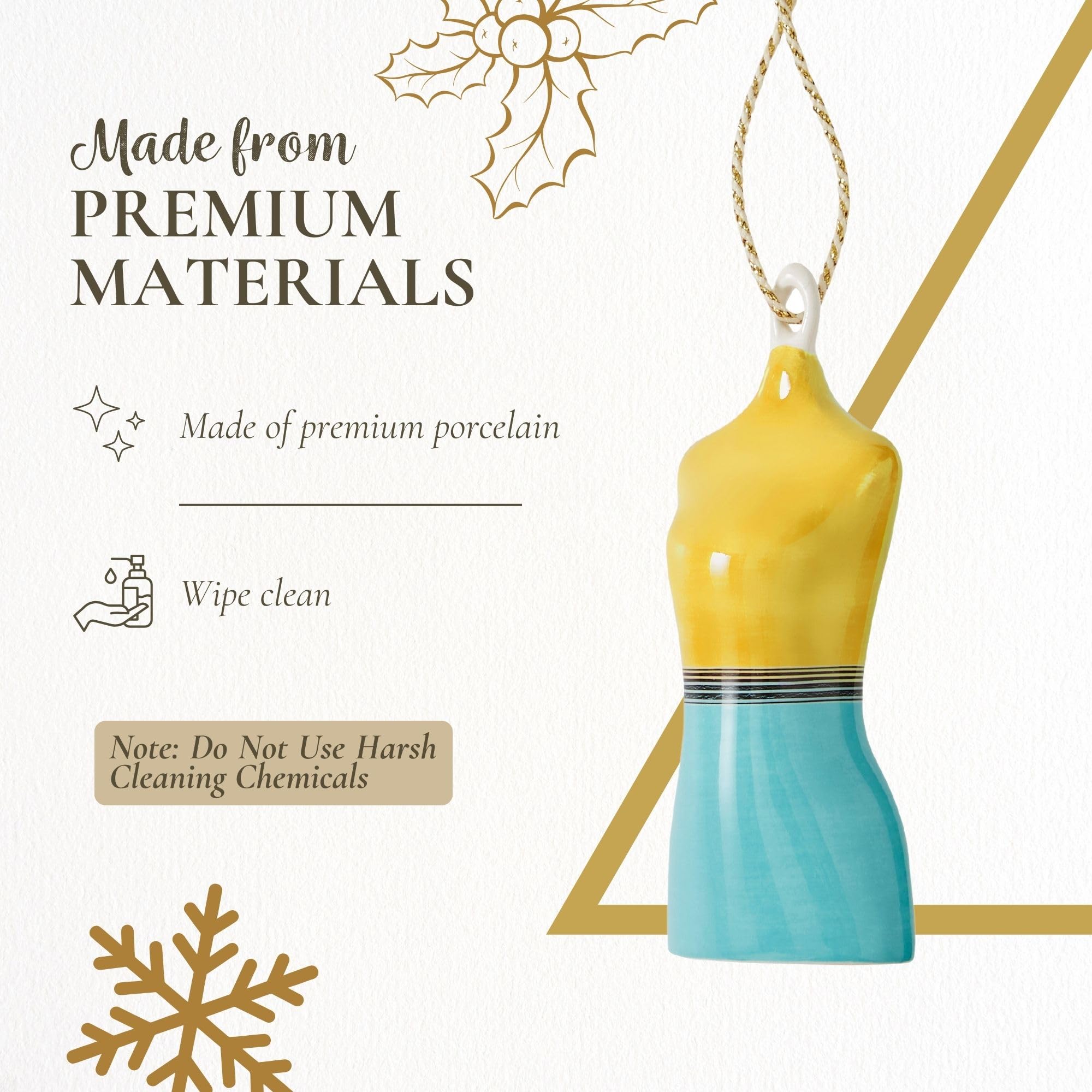 Spode Kit Kemp Christmas Ornament - Calypso Mannequin Porcelain Handcrafted Festive Charm, Unique Holiday Ornaments with Whimsical Design, Keepsake Holiday Decoration for Gifting - Image 4