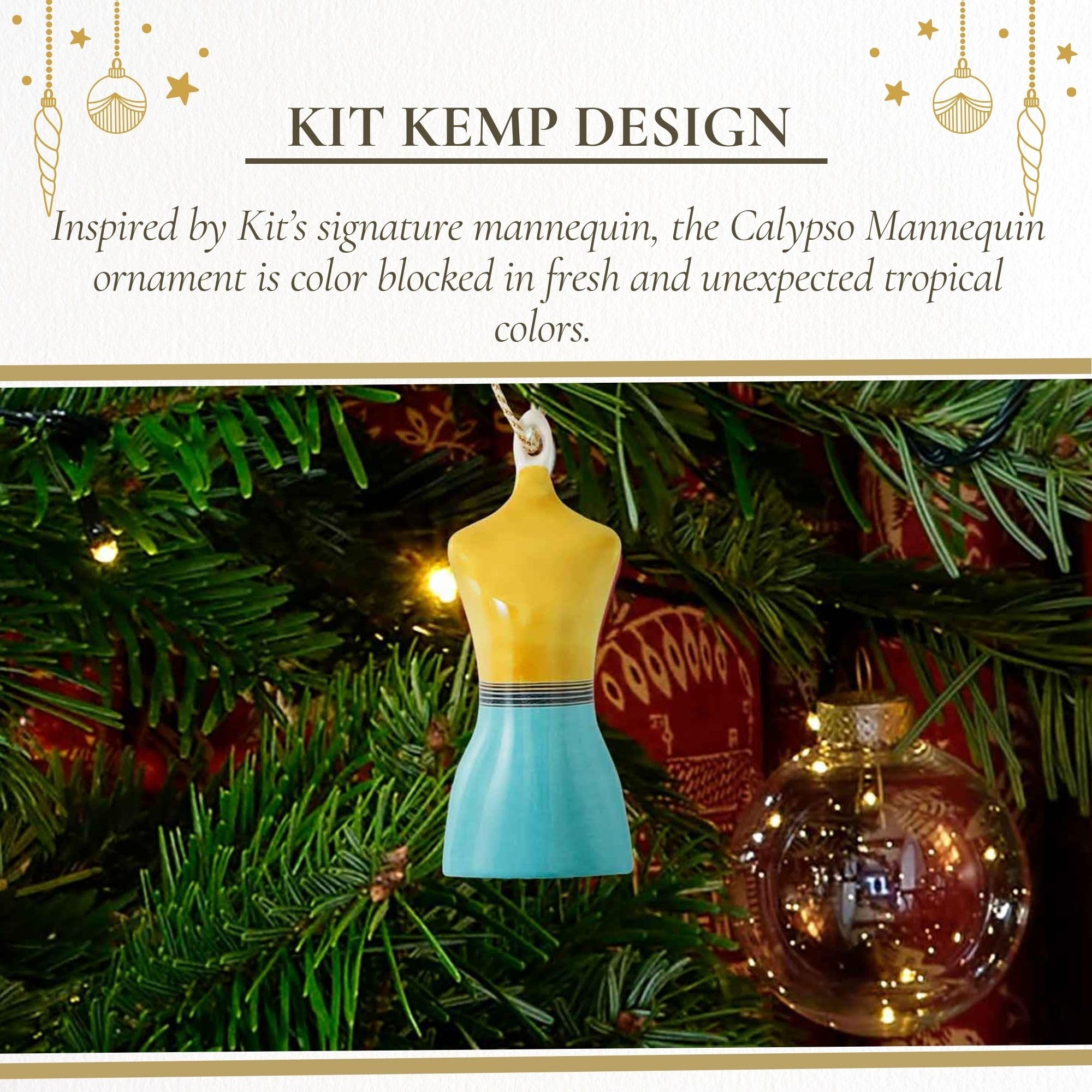 Spode Kit Kemp Christmas Ornament - Calypso Mannequin Porcelain Handcrafted Festive Charm, Unique Holiday Ornaments with Whimsical Design, Keepsake Holiday Decoration for Gifting - Image 5