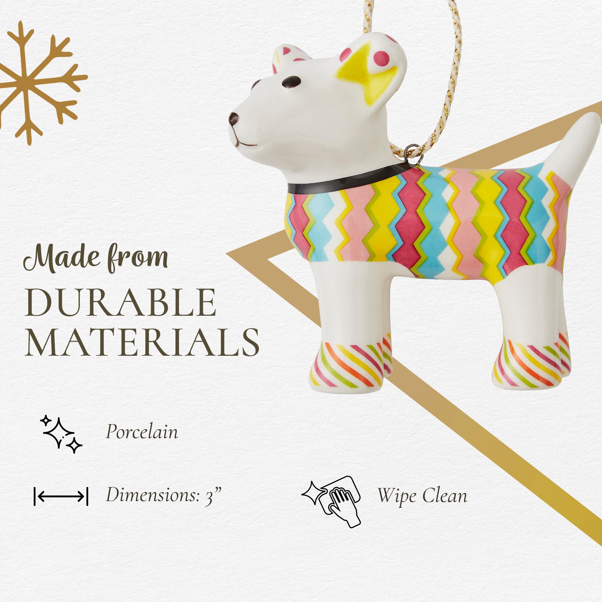 Spode Kit Kemp Christmas Ornament, Tiffany Pooch, 3", Porcelain, Handcrafted Festive Charm, Perfect for Holiday Decorating, Keepsake Ornament & Tree Decoration & Gift for Christmas & Holiday Giving - Image 4