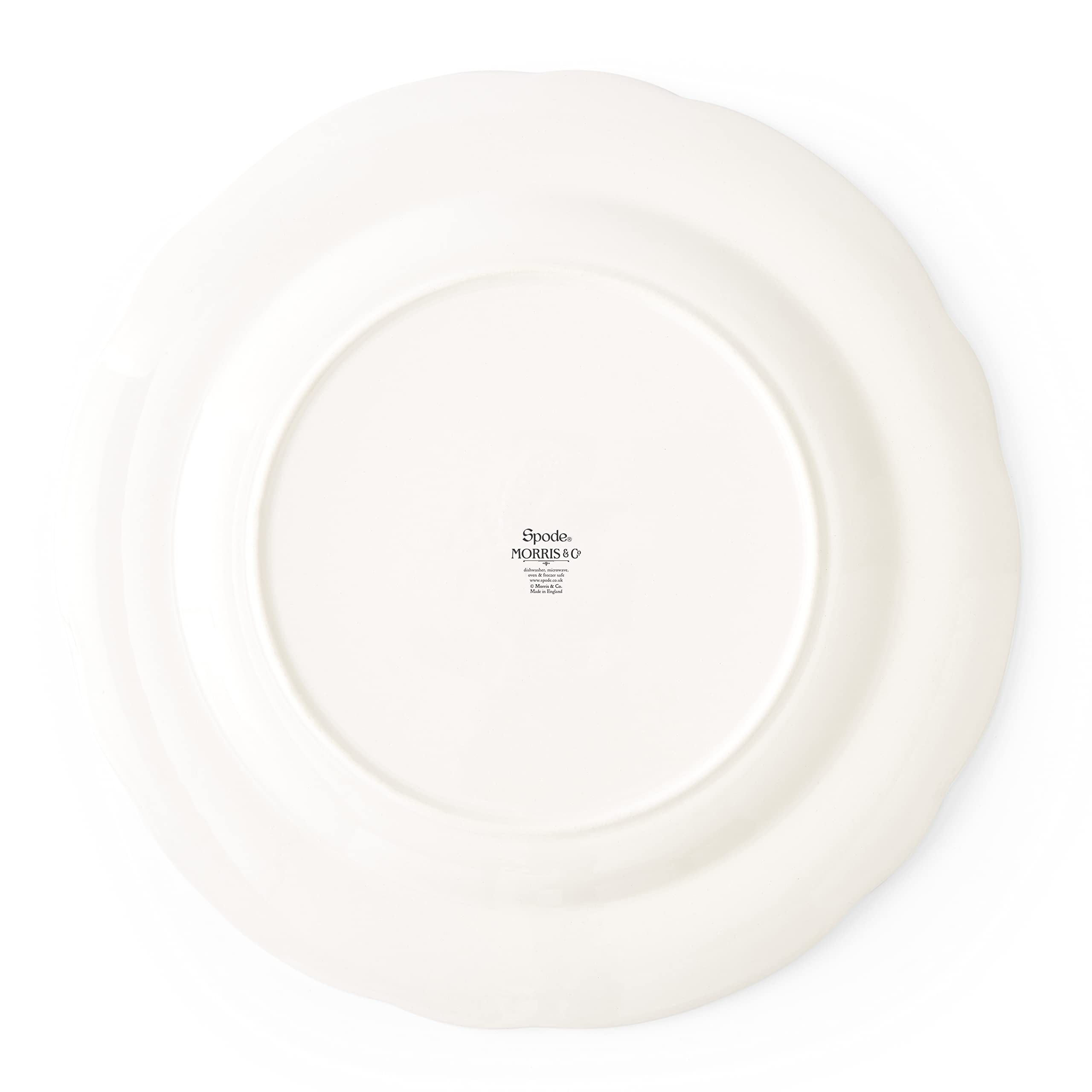 Spode Morris & Co Strawberry Thief Serving Platter - 12 Inch Earthenware Tableware with Scalloped Edge, Ideal for Canapés, Desserts, Layered Dinnerware Settings - Formal Dining for Afternoon/High Tea - Image 4