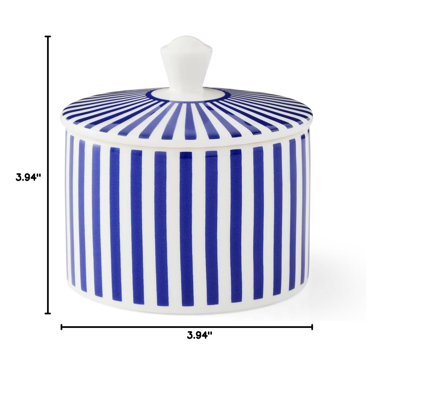 Spode Steccato Covered Sugar Bowl - 10 Ounce Earthenware Container with Lid, Cobalt Blue Striped Design, Microwave Dishwasher Freezer & Oven Safe - Ideal for Afternoon Tea & Gifting - Image 8